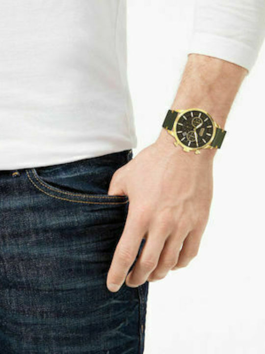 Jacques Lemans Ανδρικό Ρολόι 44mm Χρονογράφος Solar με Μεταλλικό Μπρασελέ