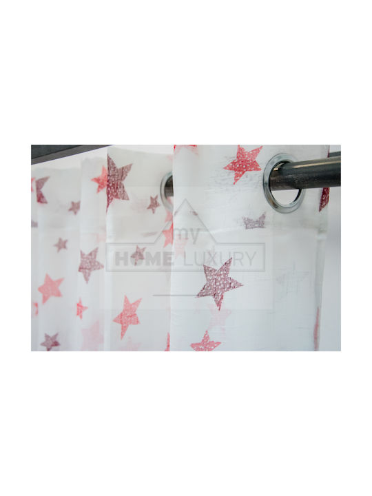 My Home Luxury Kinder Vorhang Kids Stars mit Haken Bordeaux A418-13 260x280cm