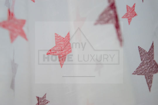 My Home Luxury Детска завеса Kids Stars с куки Bordeaux A418-13 260x280cm