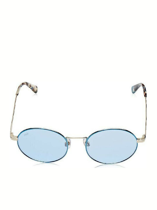 Web Women's Sunglasses with Blue Metal Frame and Light Blue Lens WE0254 32V