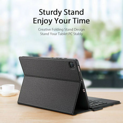 Dux Ducis Touchpad Flip Cover Piele artificială cu Tastatură Engleză SUA Negru (Galaxy Tab S6 Lite 10.4)