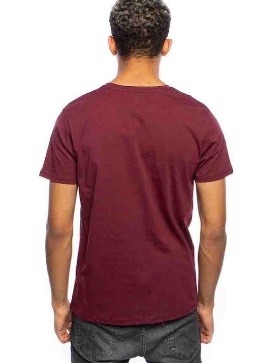 Alpha Industries T-shirt Bărbătesc cu Mânecă Scurtă Burgundy