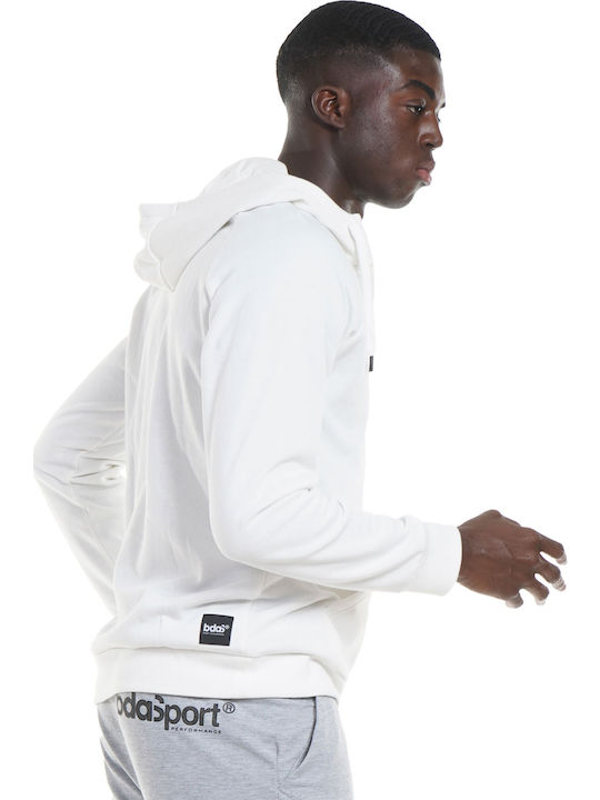 Body Action Men's Cardigan with Hood & Pockets White