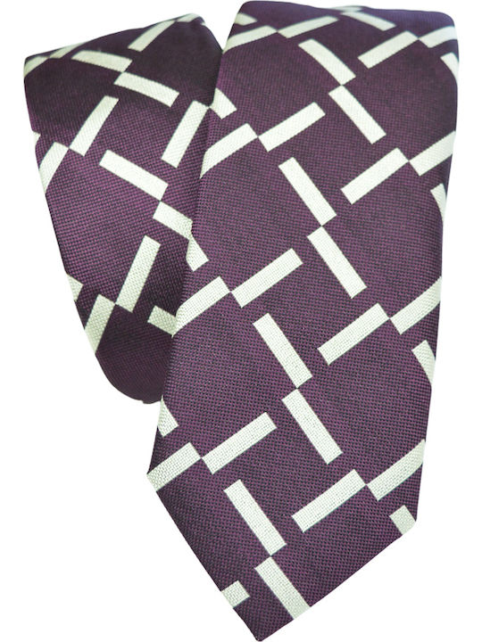 Hugo Boss Herren Krawatte Seide Gedruckt in Lila Farbe