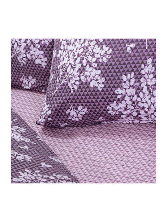 Beauty Home Set Bettbezüge Baumwolle 165x240cm Einzel mit Kissenbezug 11031PΘMO Bunt