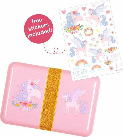 A Little Lovely Company Unicorn Plastic Kids' Food Container Unicorns 0.85lt Pink x x 6cm