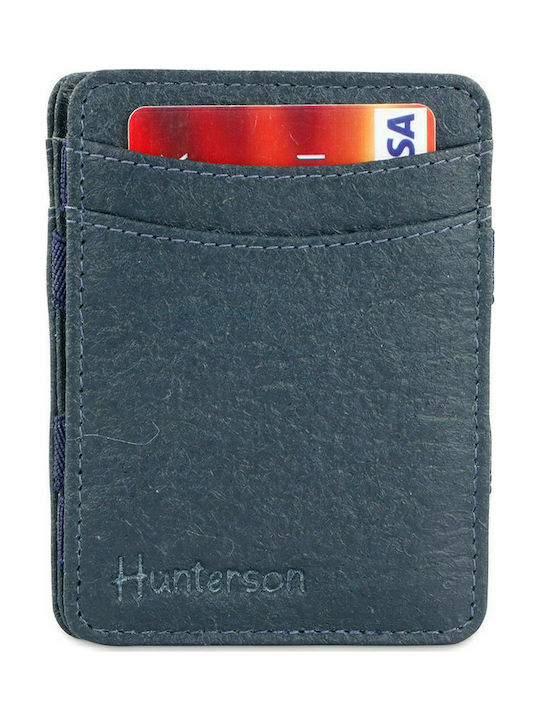 Hunterson Ανδρικό Πορτοφόλι Καρτών με RFID Μπλε