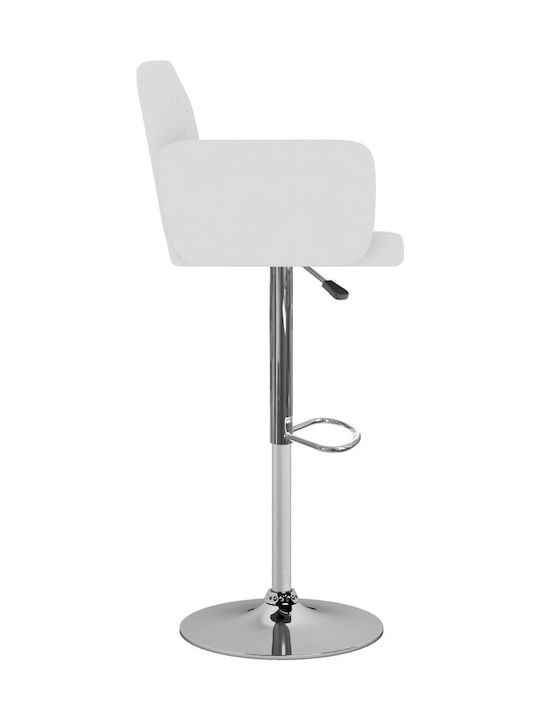 Scaune Bar cu Spătar & Înălțime Reglabilă Alb 2buc 50x46x93-115buc