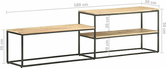 vidaXL TV-Ständer aus Metall & Massivholz Mango M180xT30xH50cm