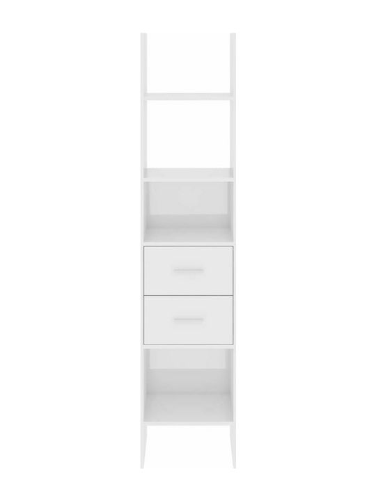 Bookcase White Glossy 40x35x180cm