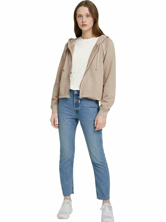 Women's Sweatshirt Jacket Hooded Dune Beige