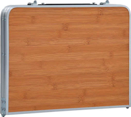 vidaXL Tabelul Aluminiu pentru Camping Pliabil 60x40x26cm Maro