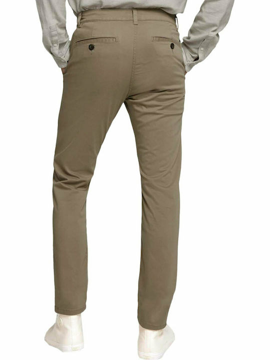 Tom Tailor Ανδρικό Παντελόνι Chino Ελαστικό σε Slim Εφαρμογή Coastal Fog Beige