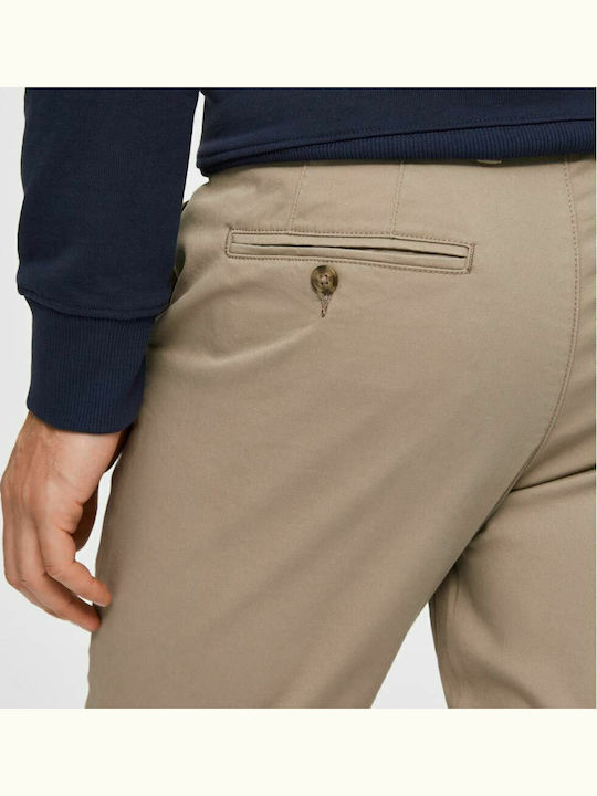 Trousers Chino Elastic in Slim Fit Beige