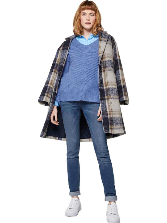 Women's Striped Long Sleeve Shirt Blue