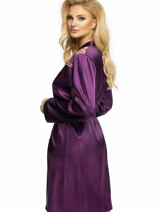 Irall Winter Women's Satin Robe Purple Shelby 156871