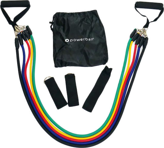RPM Power Tubular Elastic Bands with Handles Set 5pcs Multicolored 8m