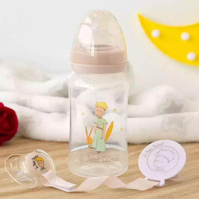 Kiokids Σετ Πλαστικά Μπιμπερό με Θηλή Σιλικόνης 240ml για 6+ μηνών 3τμχ Ροζ Le Petit Prince