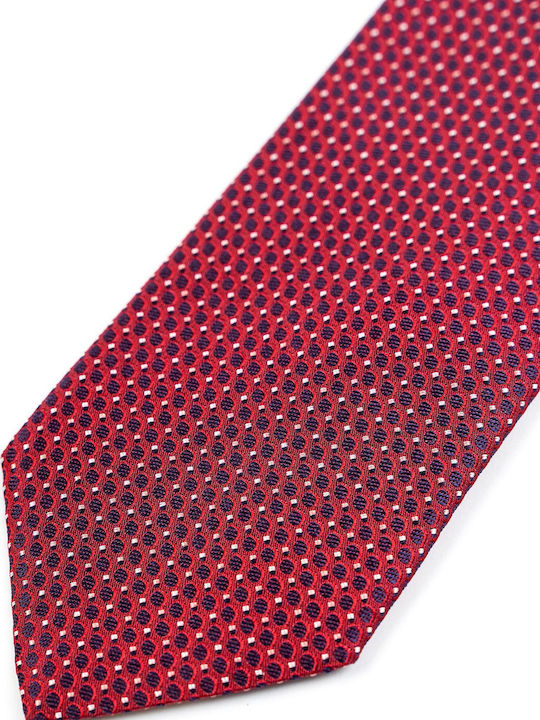 Hugo Boss Ανδρική Γραβάτα με Σχέδια σε Μπορντό Χρώμα