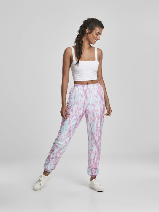 High Waist Sweatpants Jogger Aquablue/Pink