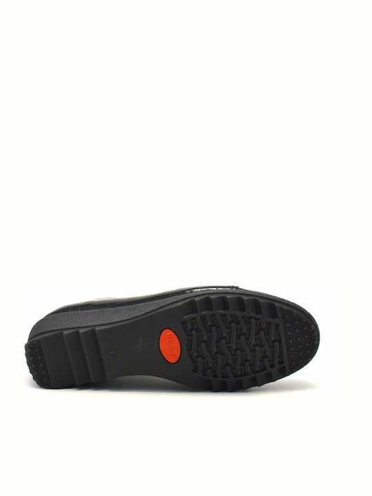 7350-08 Ανατομικά Γυναικεία Slip-On Δερμάτινα Μαύρα