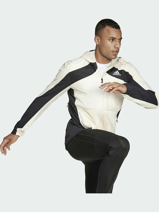 Ocean Marathon Primeblue Αθλητικό Μπουφάν Wonder White / Black