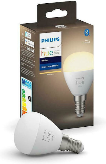 Philips Bec Smart LED 5.5W pentru Dulie E14 și Formă P45 alb cald 470lm Reglabil în intensitate