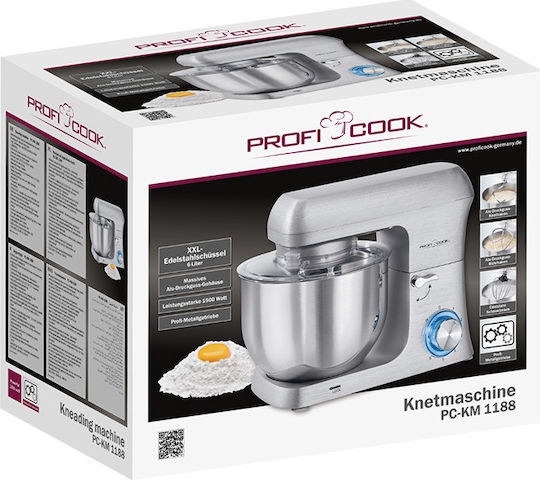 Profi Cook PC KM 1188 261865 Mixează 1500W cu Vas din Oțel Inoxidabil 6.2lt