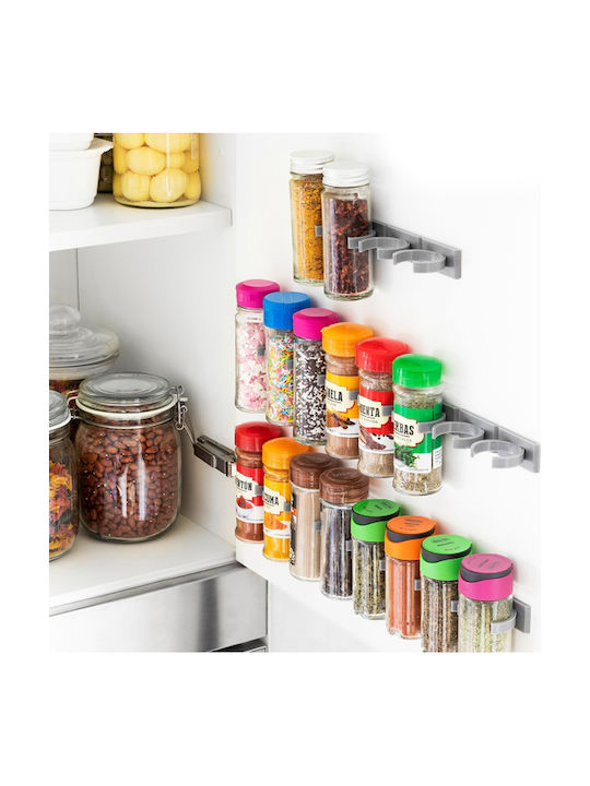 InnovaGoods Plastic Wall Mounted Spice Rack Organizer Jarlock X20 Gray 20pcs