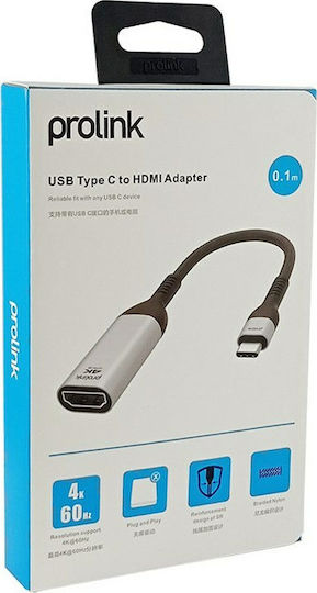 Prolink USB-C Männlich Zu HDMI Weiblich Silber 1Stück PF500A
