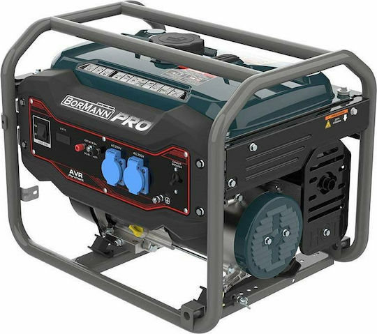 Bormann Pro BGB3700 Generators Benzin mit Kickstart, Rädern und maximaler Leistung 4kVA