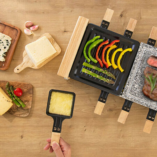 Cecotec Grill 8400 Wood Mixgrill Tabletop Grătar Electric Placă Striată 1200W cu Termostat Reglabil