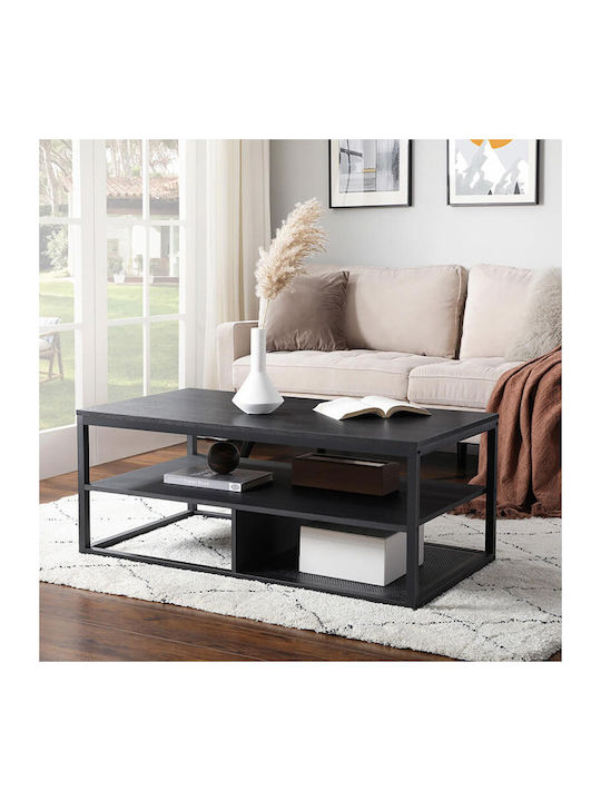 Rectangular Wooden Coffee Table Black L110xW60xH55cm