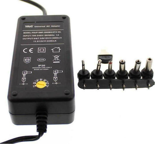 Well Universal Adaptor de alimentare 3A cu set de mufe (PSUP-SMP-3000MA)