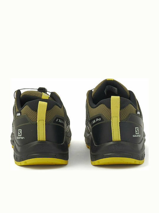Xa Pro V8 Waterproof Kids Sports Shoes Running with Laces Yellow