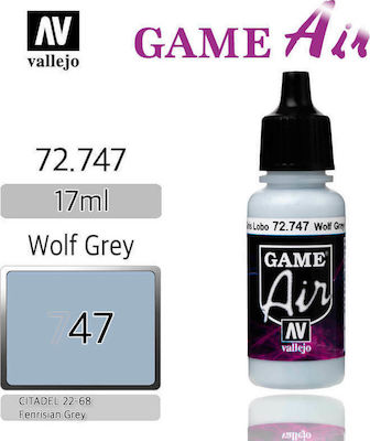 Acrylicos Vallejo Game Air Model Making Paint Wolf Grey 17ml