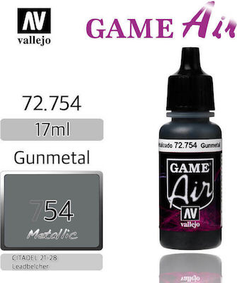 Acrylicos Vallejo Game Air Χρώμα Μοντελισμού Gunmetal 17ml