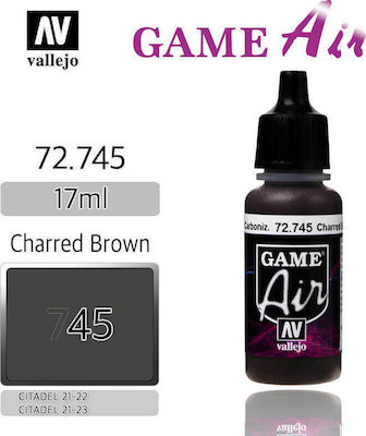 Acrylicos Vallejo Game Air Χρώμα Μοντελισμού Charred Brown 17ml