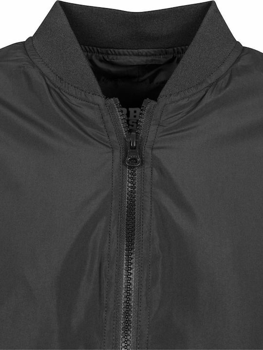 Women's Short Bomber Jacket for Winter Black