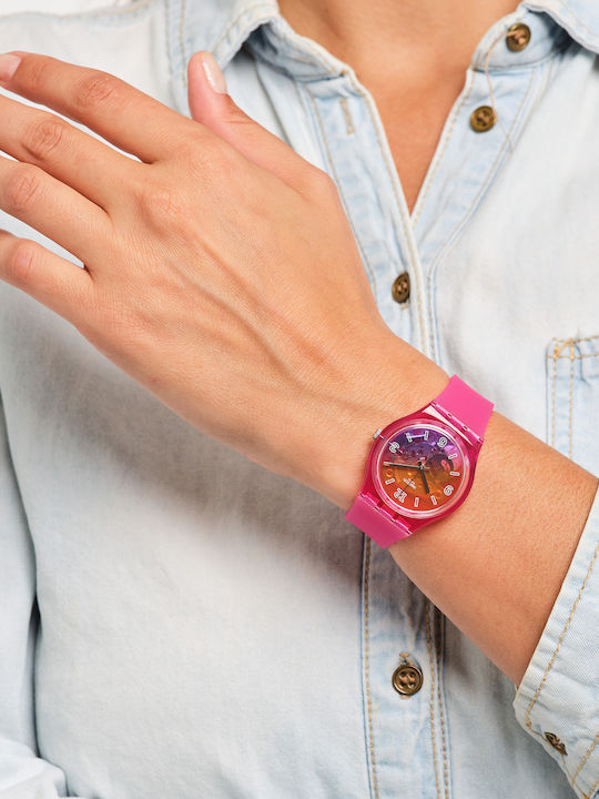 Swatch Pink Disco Fever Ρολόι Μπαταρίας με Καουτσούκ Λουράκι Swatch Pink Disco Fever Ρολόι Μπαταρίας με Καουτσούκ Λουράκι