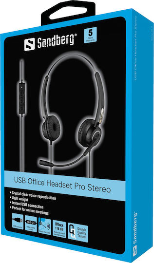 Sandberg USB Office Headset Pro Stereo Pe ureche Căști Multimedia cu microfon și conexiune USB-A