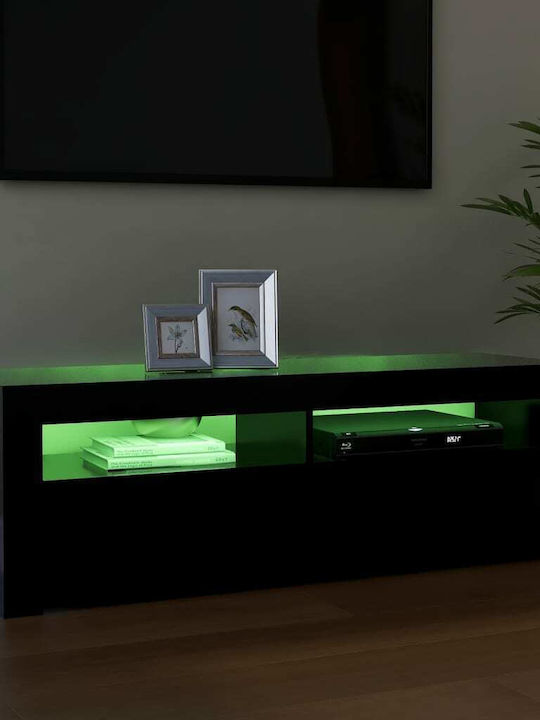 TV-Ständer mit LED-Beleuchtung Schwarz M120xT35xH40cm