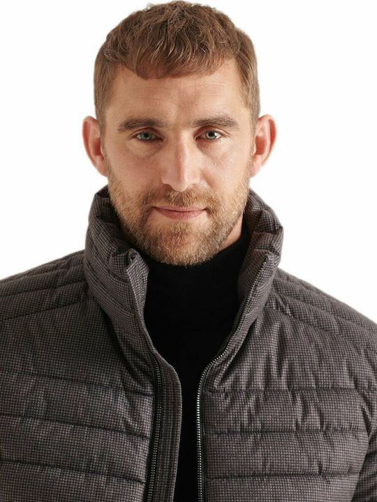 Fuji Jacke Puffer Grey Dogstooth