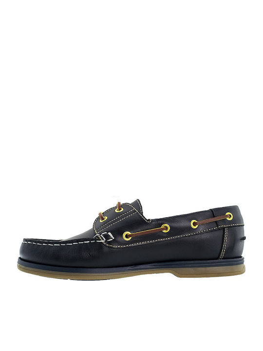 Men's Leather Boat Shoes Blue