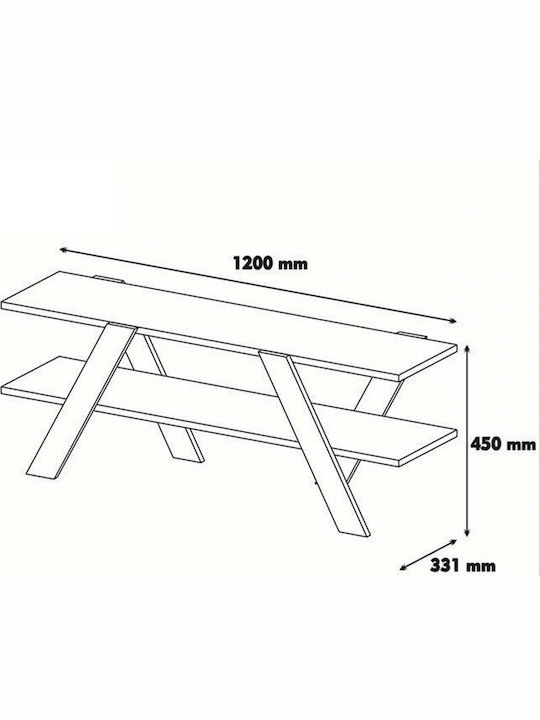 Stand TV KAYSON Cireș / Alb L120xA33,1xÎ45cm