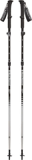Black Diamond Pair of Compact Aluminum Fast Lock Trekking Poles with 3 Sections Distance Flz Silver 237gr