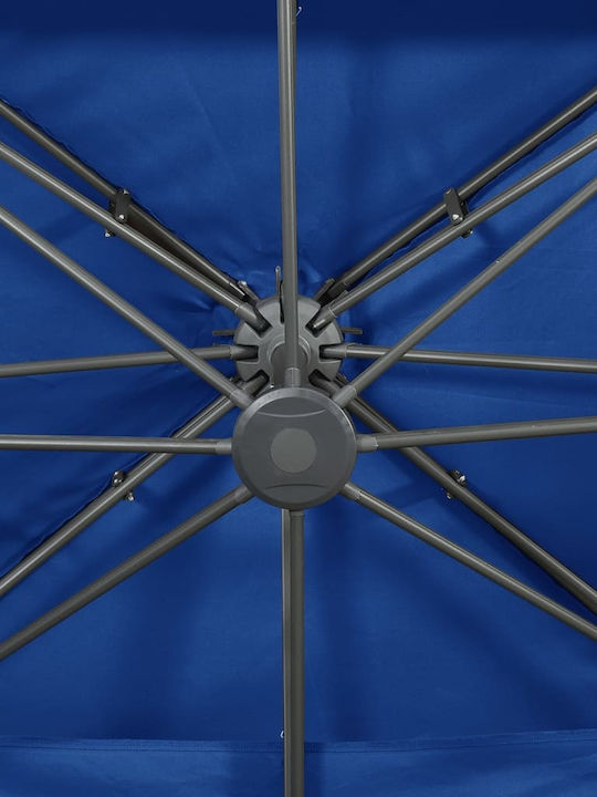Umbrelă Suspendată Pătrată Din Aluminiu Albastru Azur 4x3m