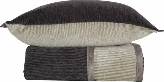 Nef-Nef Homeware New Tanger Ριχτάρι Διθέσιου Καναπέ Δύο 'Οψεων Ζακάρ 180x250εκ. Anthracite / Beige