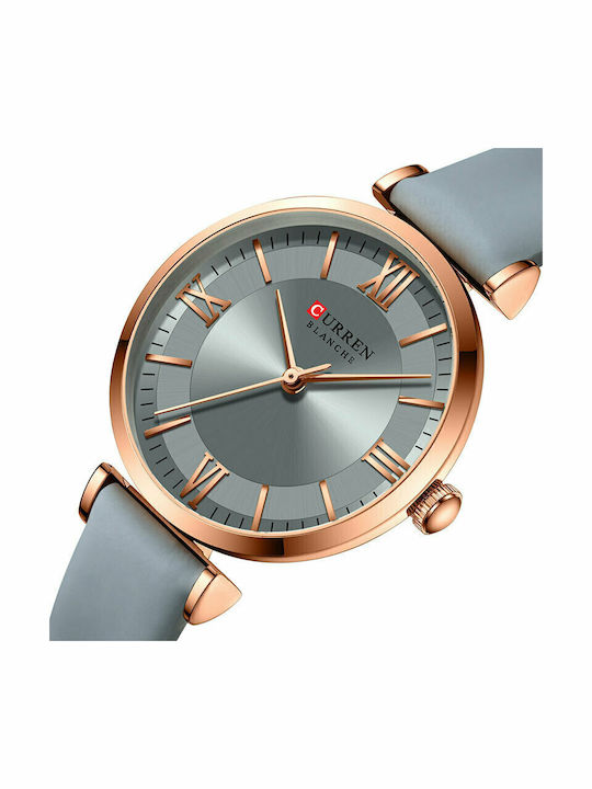 Curren Γυναικείο Ρολόι 32mm Μπαταρίας με Γκρι Δερμάτινο Λουράκι