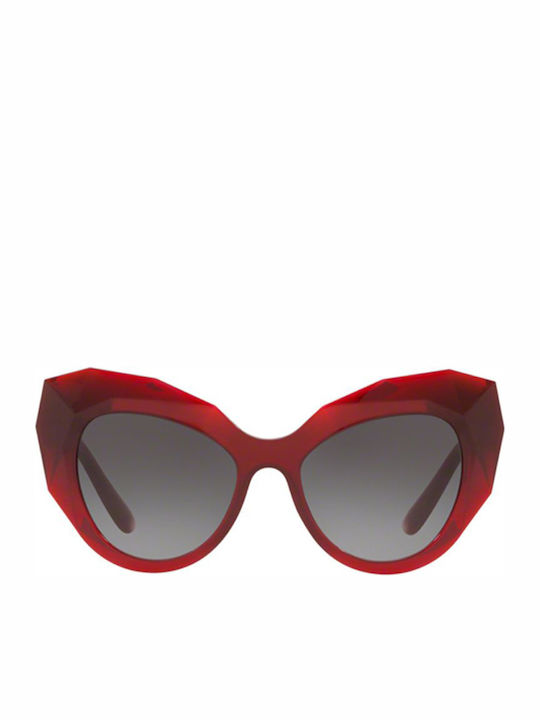 Dolce & Gabbana Women's Sunglasses with Red Plastic Frame and Black Gradient Lens DG6122 15518G